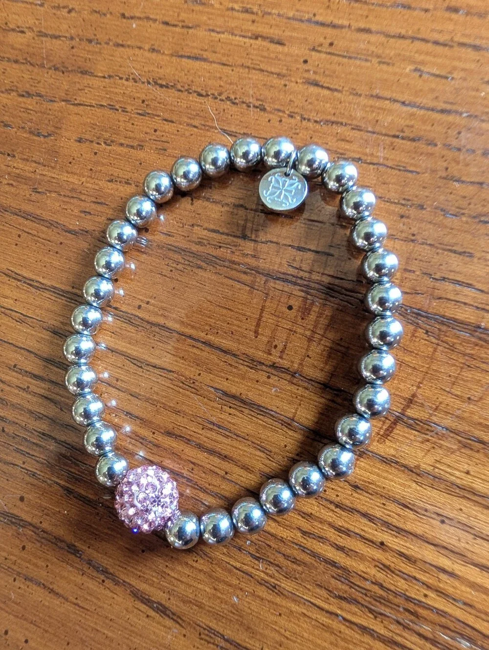 Rustic Cuff 3pc Pink Beaded Bracelet Stack Gold Silver Crystal Boho OS